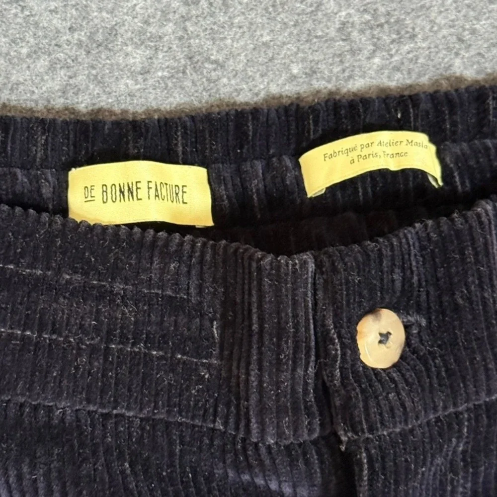 De Bonne Facture Navy Blue Corduroy Easy Trousers France Mens Size 46 US 32x30